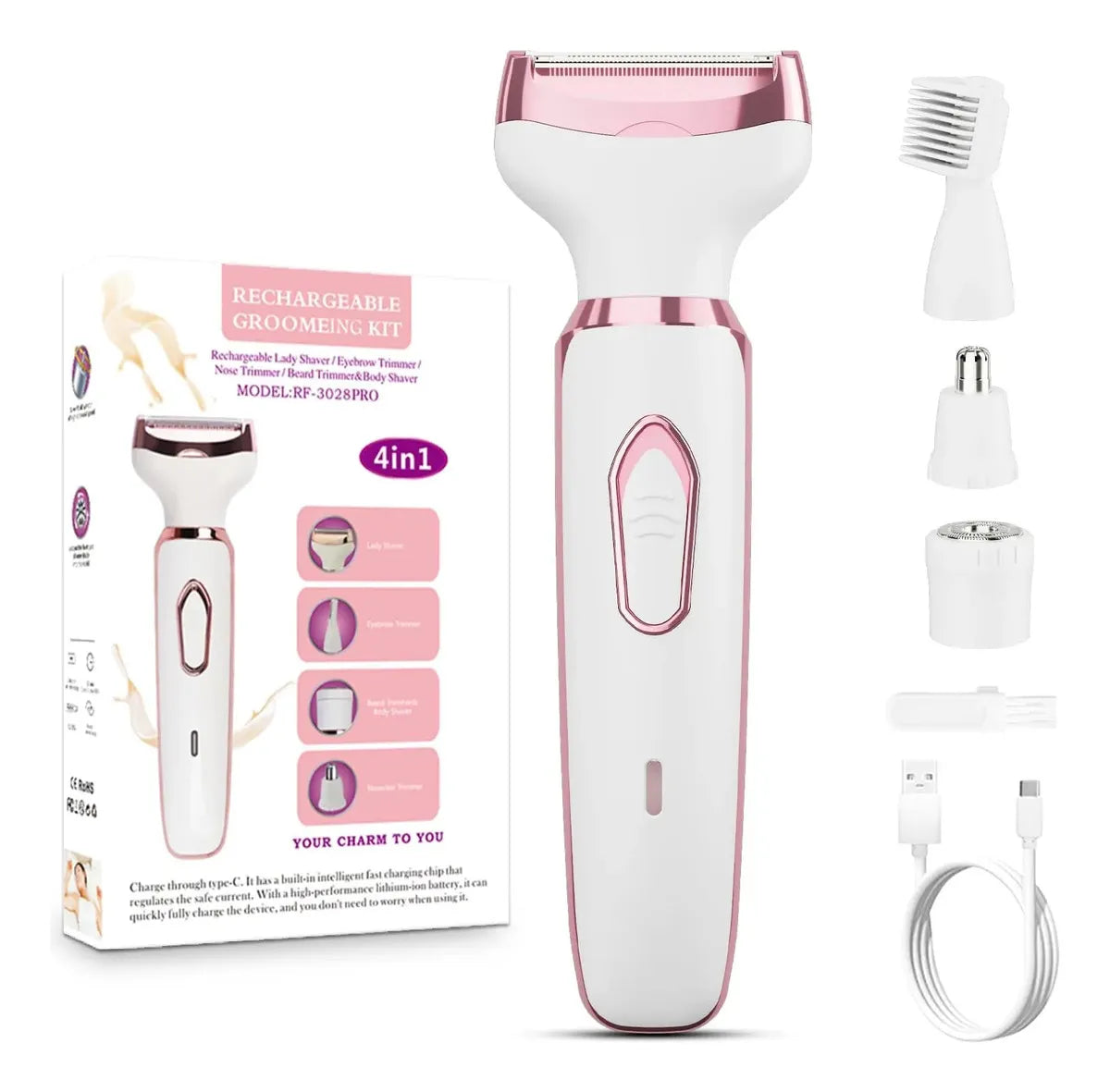 DEPILADORA FEMENINA 4 EN 1 LADY SHAVER